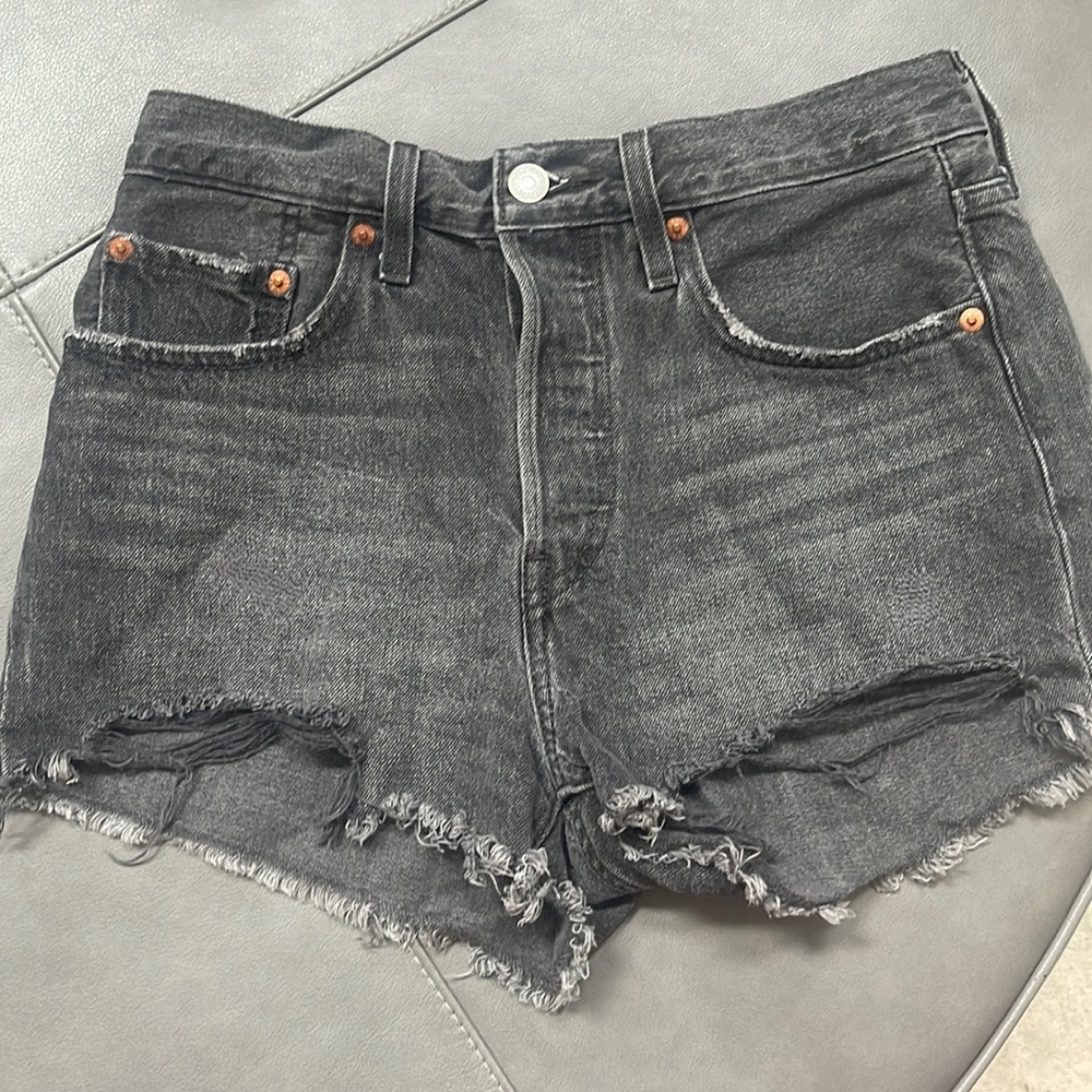 Levi’s 501 Black Distressed Jean Short